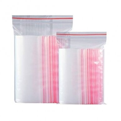 Užspaudžiami maišeliai su ZIP LOCK užsegimu 60x80 mm